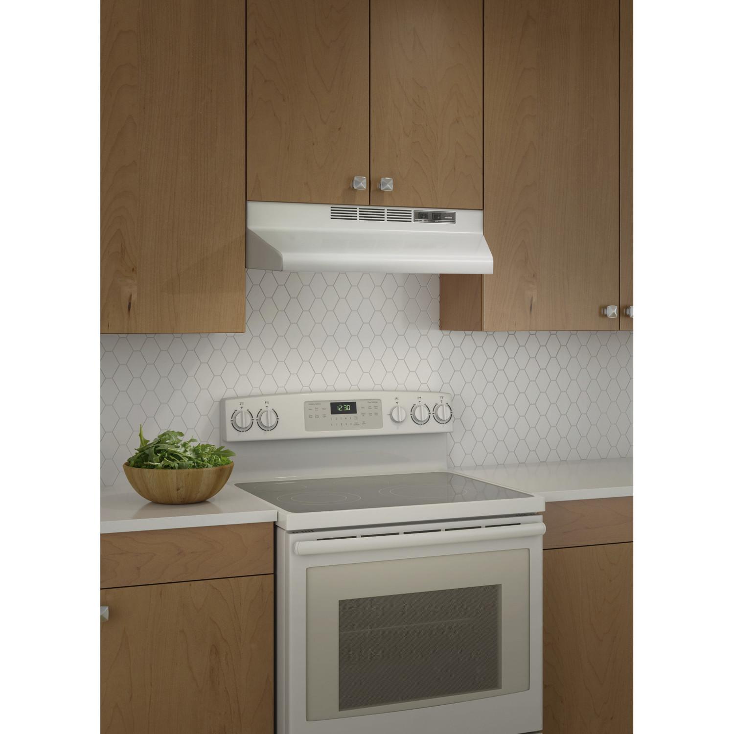 Broan® 36-Inch Convertible Under-Cabinet Range Hood, 230 Max Blower CFM, White