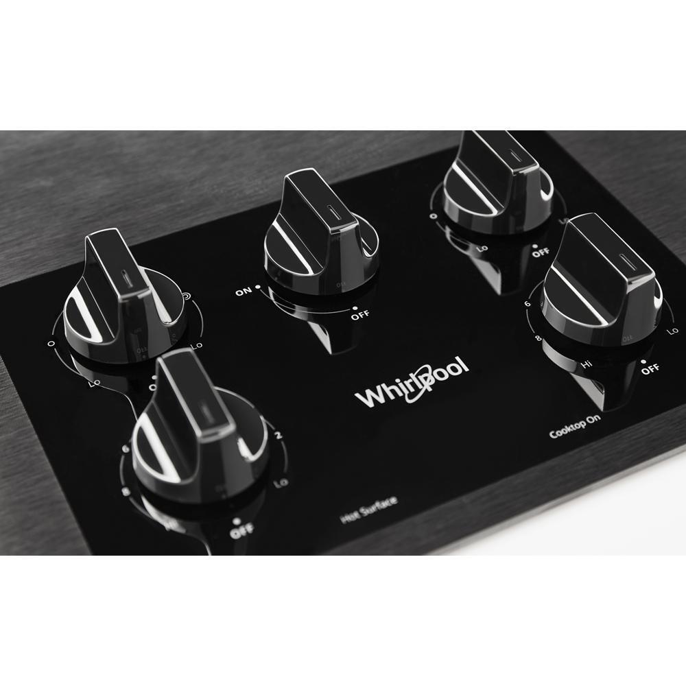 Whirlpool WCE77US6HB 36-inch Electric Ceramic Glass Cooktop with Two Dual Radiant Elements