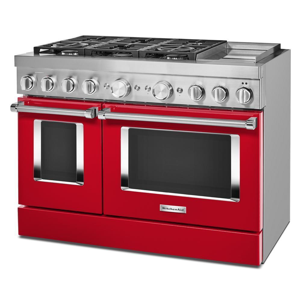 KFDC558JPA KitchenAid® 48'' Smart Commercial-Style Dual Fuel Range with Griddle