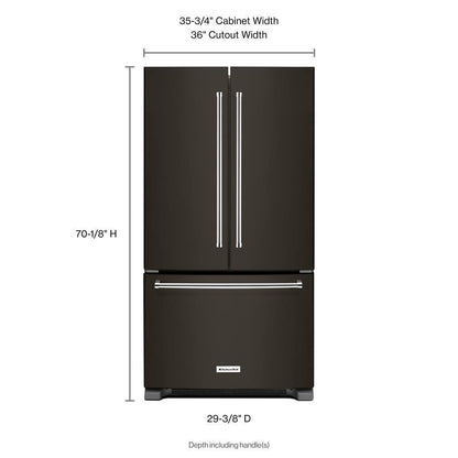 Kitchenaid 20 cu. ft. 36-Inch Width Counter-Depth French Door Refrigerator with Interior Dispense and PrintShield™ Finish