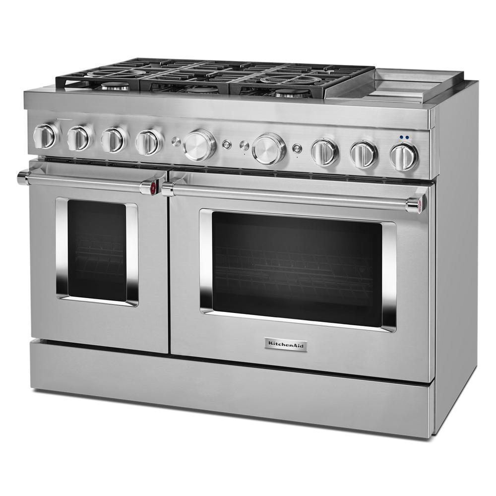 KFDC558JSS KitchenAid® 48'' Smart Commercial-Style Dual Fuel Range with Griddle