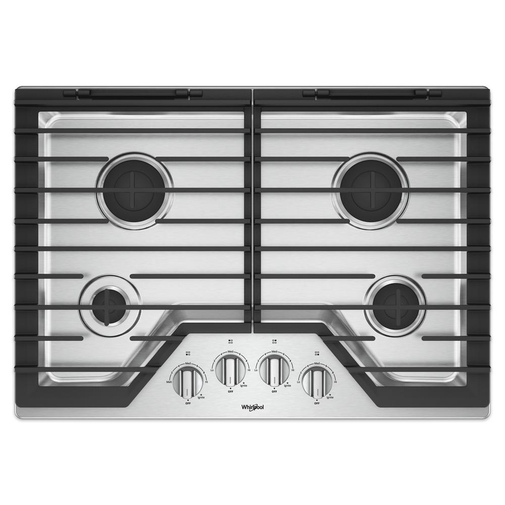 Whirlpool WCG55US0HS 30-inch Gas Cooktop with EZ-2-Lift™ Hinged Cast-Iron Grates
