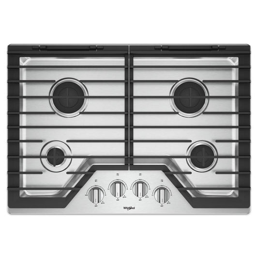 Whirlpool WCG55US0HS 30-inch Gas Cooktop with EZ-2-Lift™ Hinged Cast-Iron Grates