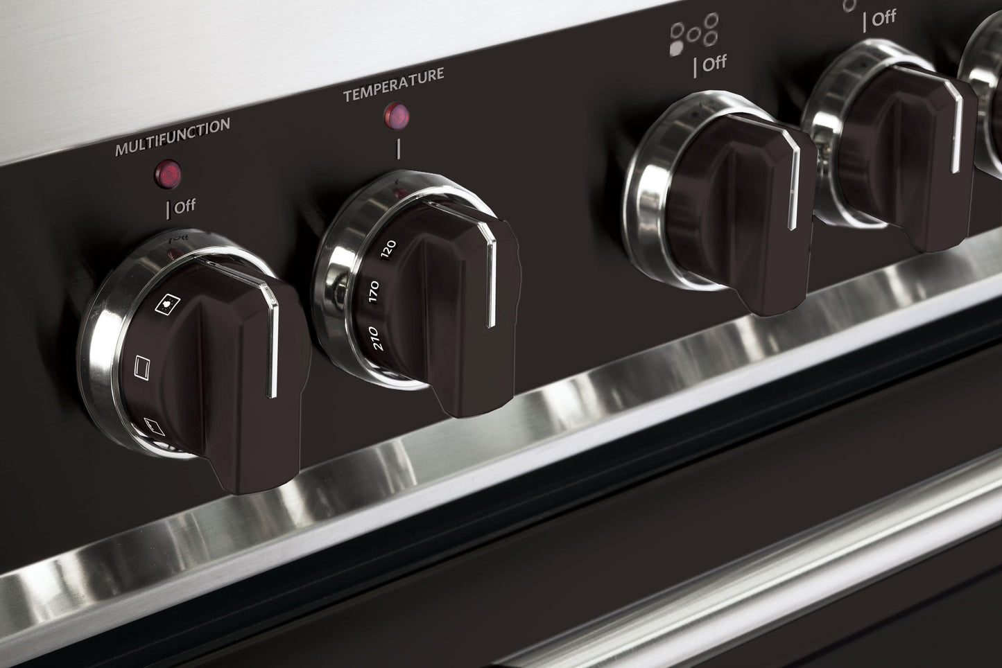 Verona VEKNDEESBLK Color Knob Set for Designer Single Oven Electric Range - Black