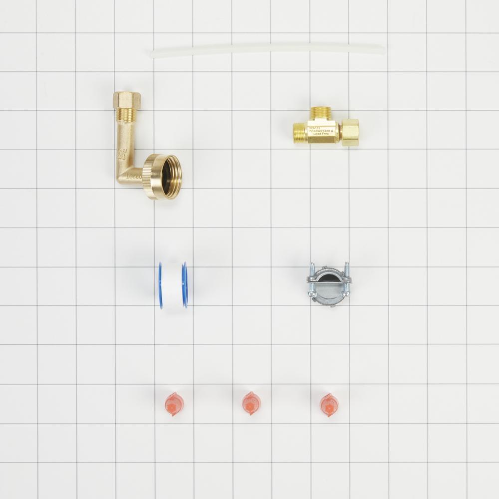 Whirlpool 8212488RC Dishwasher Water Line Installation Kit with 6' braided hose, 3/8" compression fitting, washers, and 5' 3-prong cord