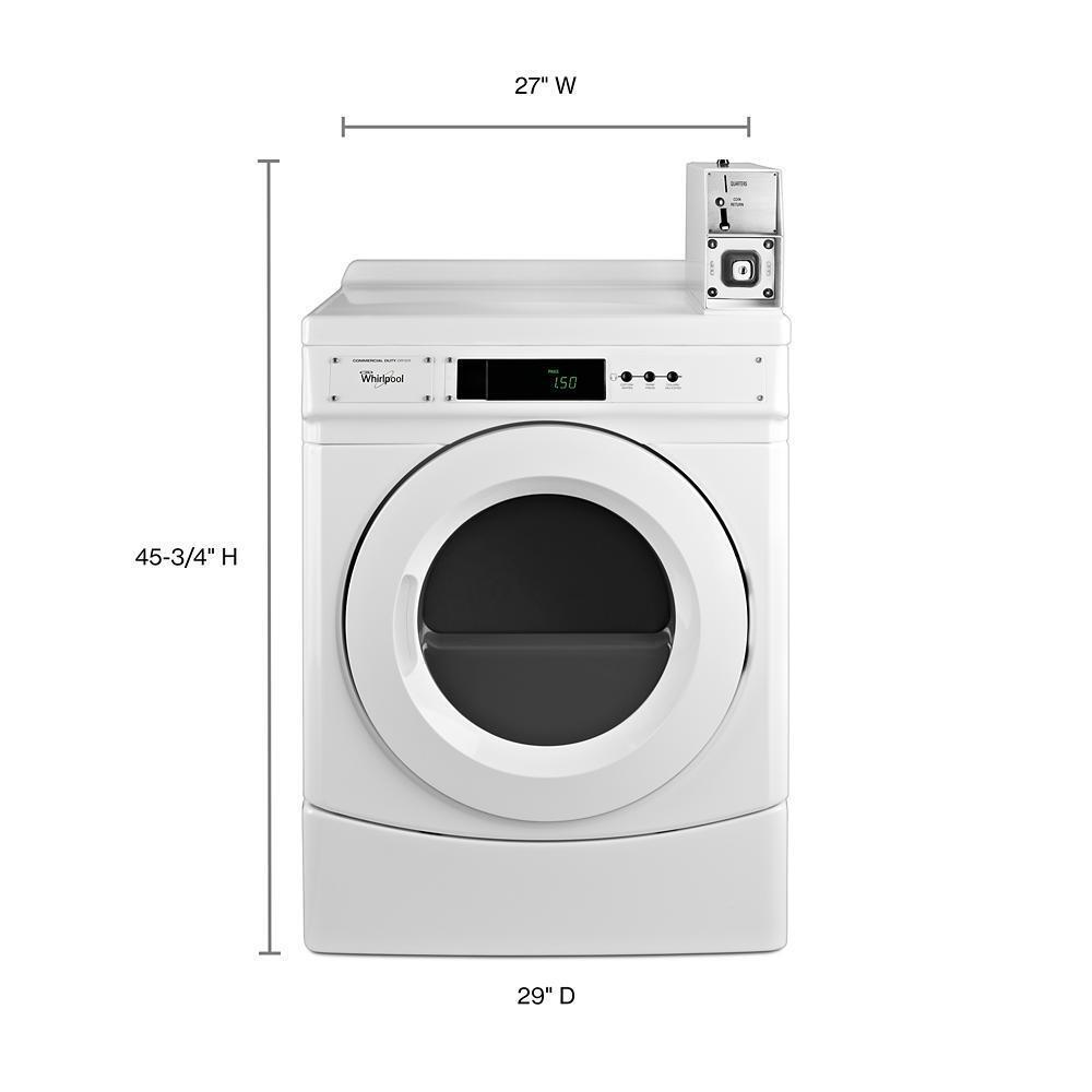 Whirlpool 27" Commercial Electric Front-Load Dryer Featuring Factory-Installed Coin Drop with Coin Box