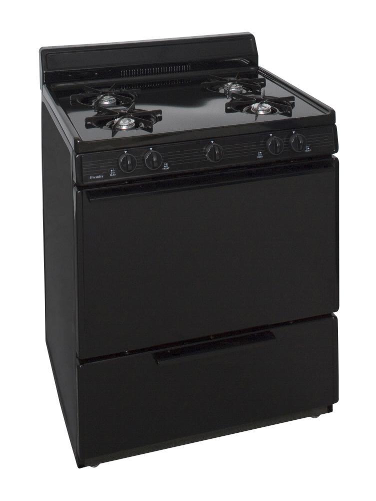 Premier 30 in. Freestanding Battery-Generated Spark Ignition Gas Range in Black