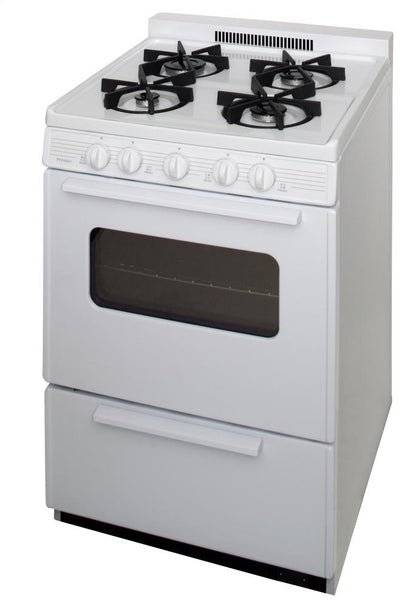 Premier BJK5X0OP 24 in. Freestanding Battery-Generated Spark Ignition Gas Range in White