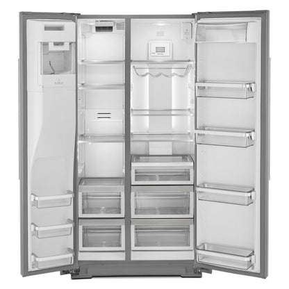 Kitchenaid KRSC703HPS 22.6 cu ft. Counter-Depth Side-by-Side Refrigerator with Exterior Ice and Water and PrintShield™ finish