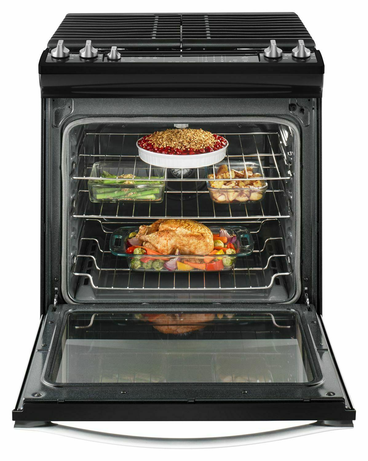 Whirlpool WEG745H0FE 5.8 Cu. Ft. Slide-In Gas Range with EZ-2-Lift™ Hinged Grates - Black Ice