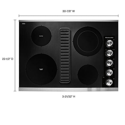 Kitchenaid KCED600GSS 30" Electric Downdraft Cooktop with 4 Elements