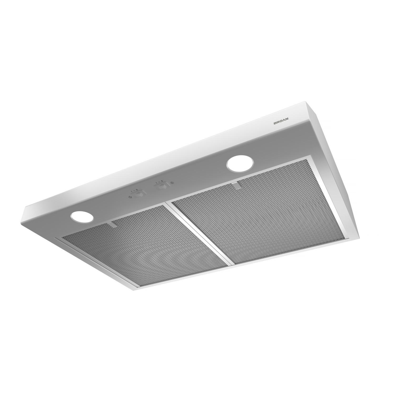 Broan Glacier 42-Inch 300 Max Blower CFM 5 Sones White Range Hood