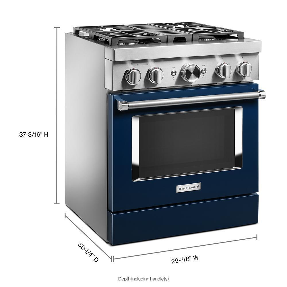 KFDC500JIB KitchenAid® 30'' Smart Commercial-Style Dual Fuel Range with 4 Burners