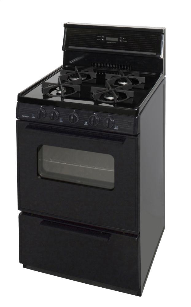 Premier SJK240BP 24 in. Freestanding Sealed Burner Spark Ignition Gas Range in Black