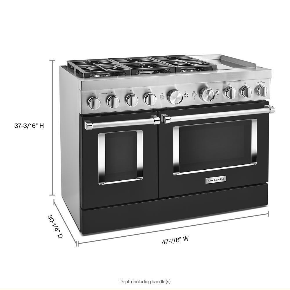 KFDC558JBK KitchenAid® 48'' Smart Commercial-Style Dual Fuel Range with Griddle