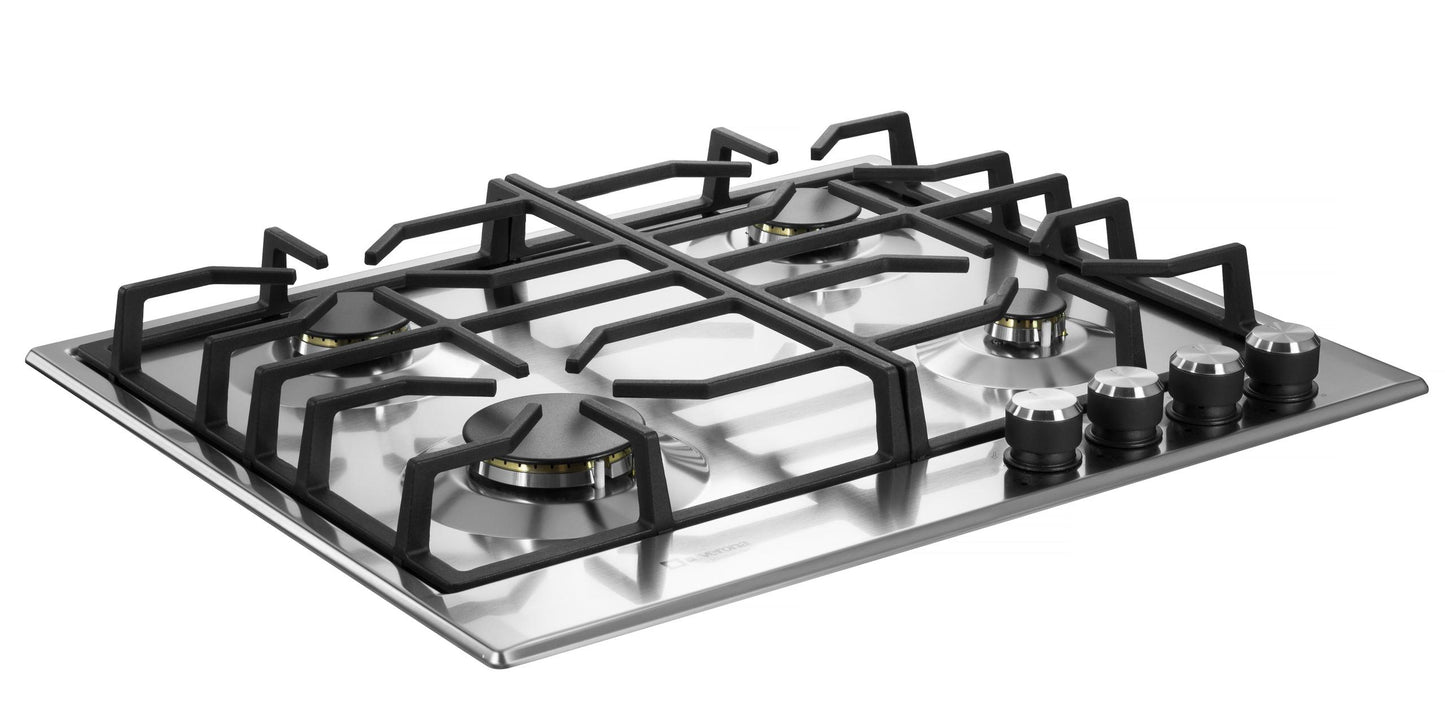 VDGCT424FSS Verona 24" Designer Gas Cooktop-Brass Burners SS