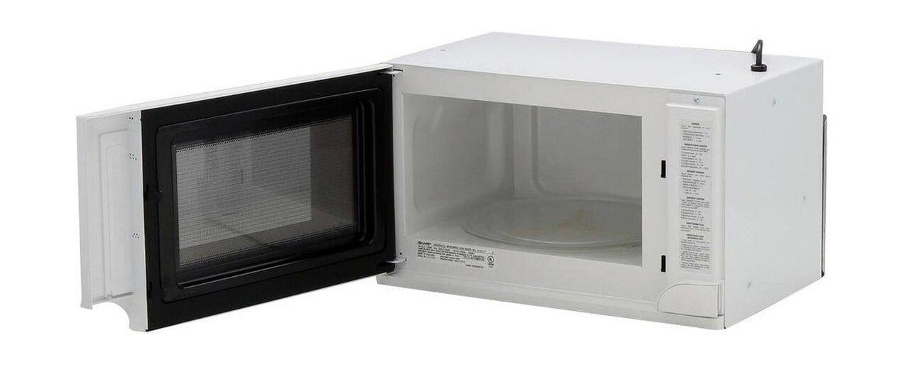 Sharp 1.5 cu. ft. 1100W White Sharp Over-the-Counter Carousel Microwave Oven