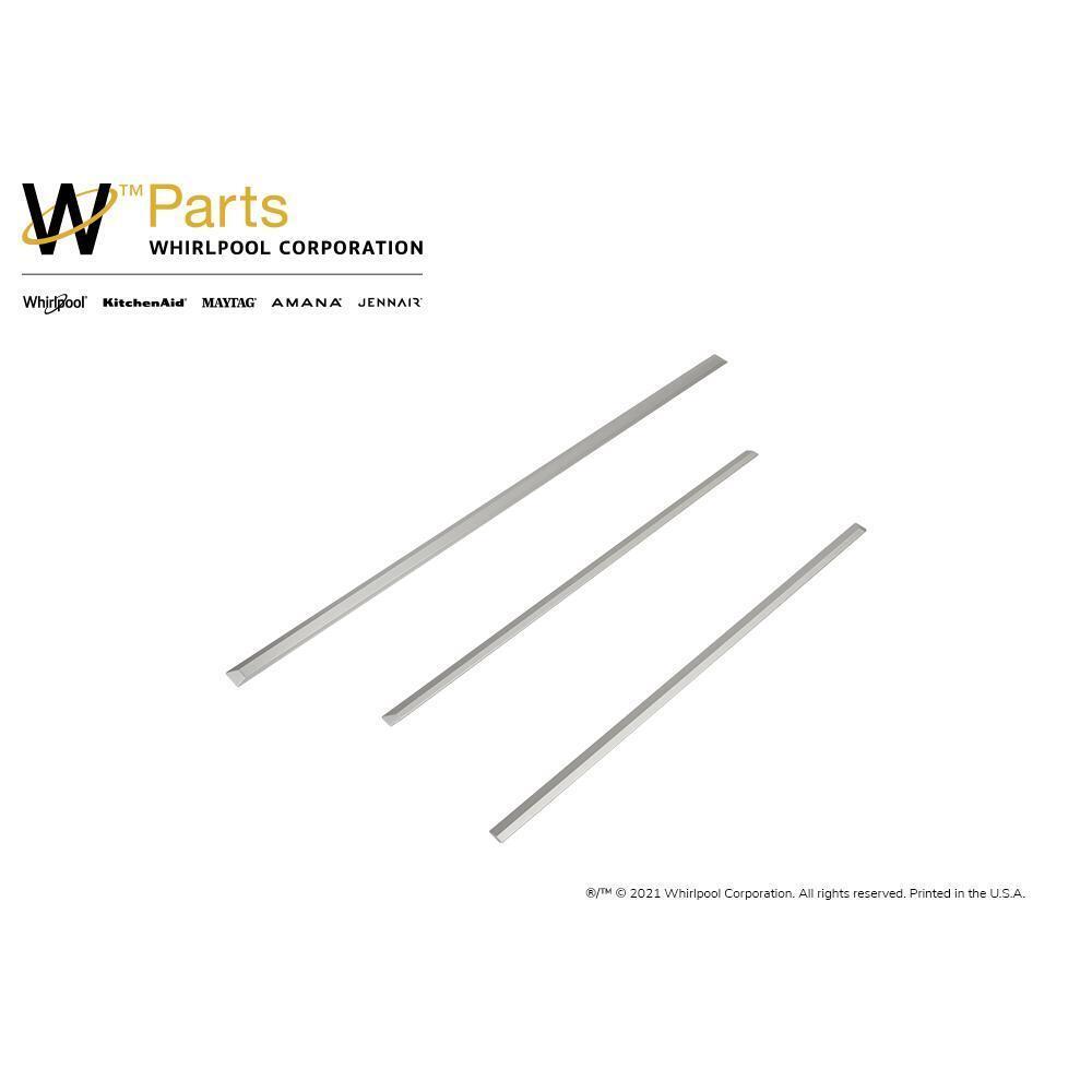 Whirlpool W10675028 34" Slide-in Range Trim Kit, Stainless Steel, with (3) trim pieces, and installation instructions