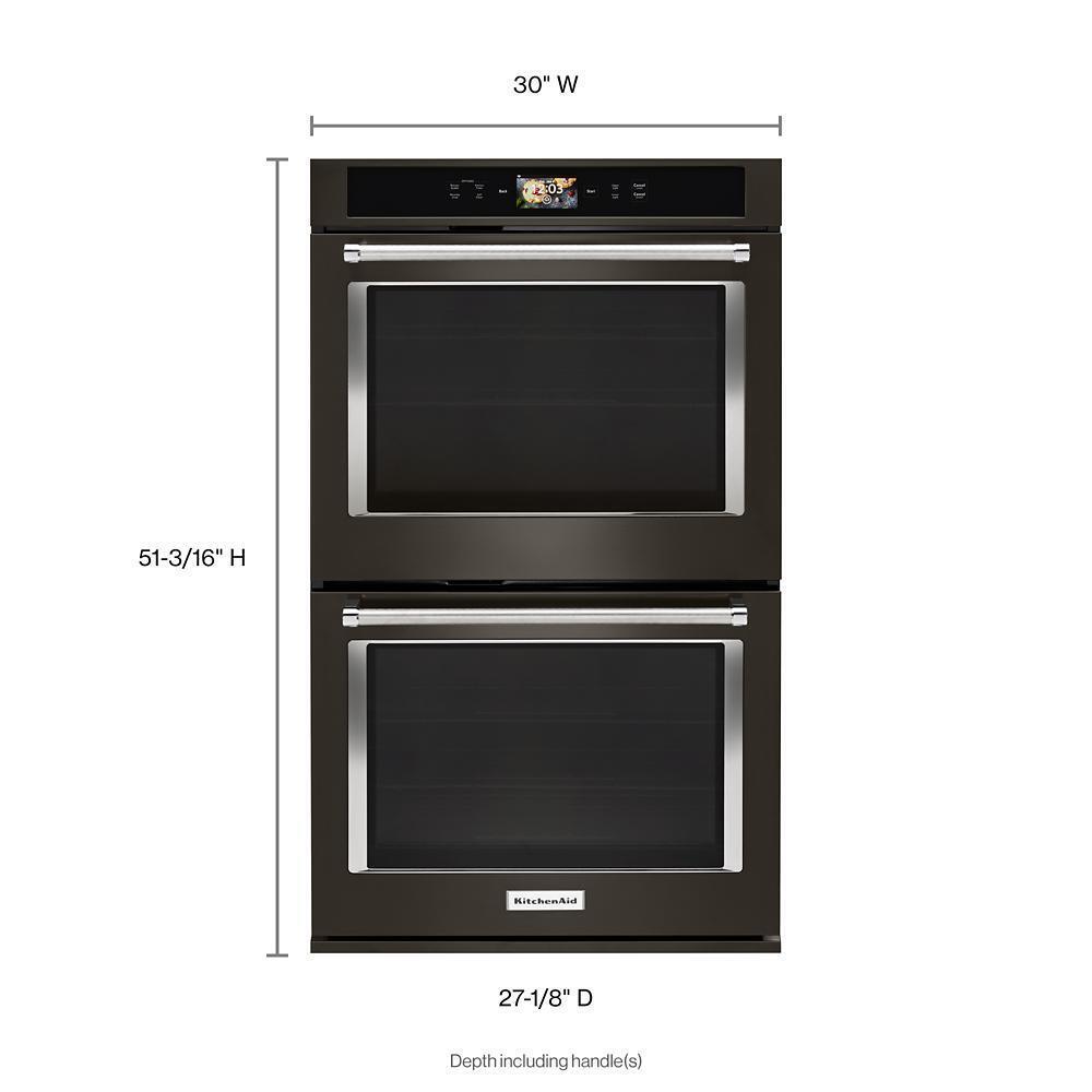 Kitchenaid KODE900HBS Smart Oven+ 30" Double Oven with Powered Attachments and PrintShield™ Finish