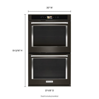 Kitchenaid KODE900HBS Smart Oven+ 30" Double Oven with Powered Attachments and PrintShield™ Finish