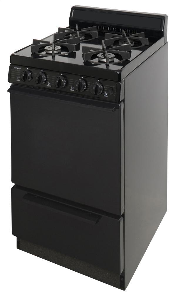 Premier SHK100BP 20 in. Freestanding Sealed Burner Gas Range in Black