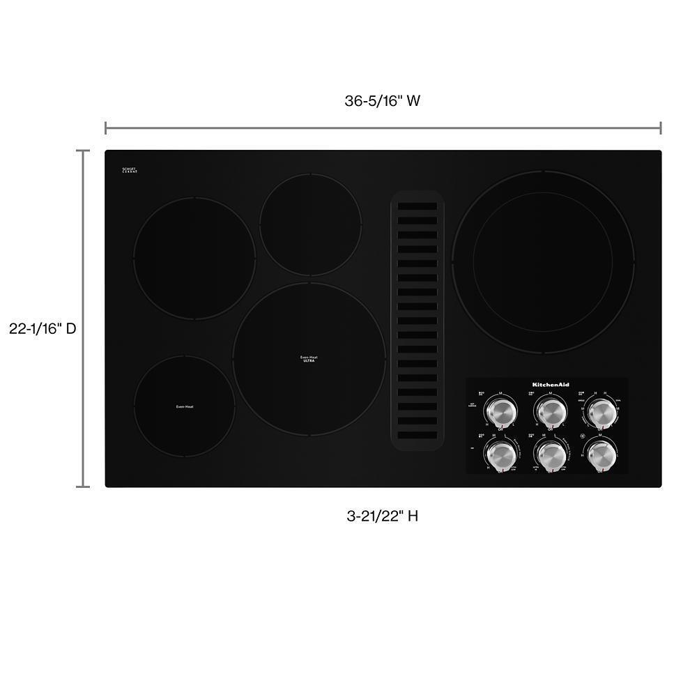 Kitchenaid KCED606GBL 36" Electric Downdraft Cooktop with 5 Elements