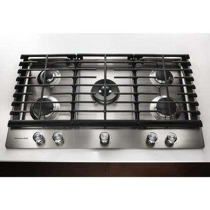 Kitchenaid KCGS556ESS 36" 5-Burner Gas Cooktop