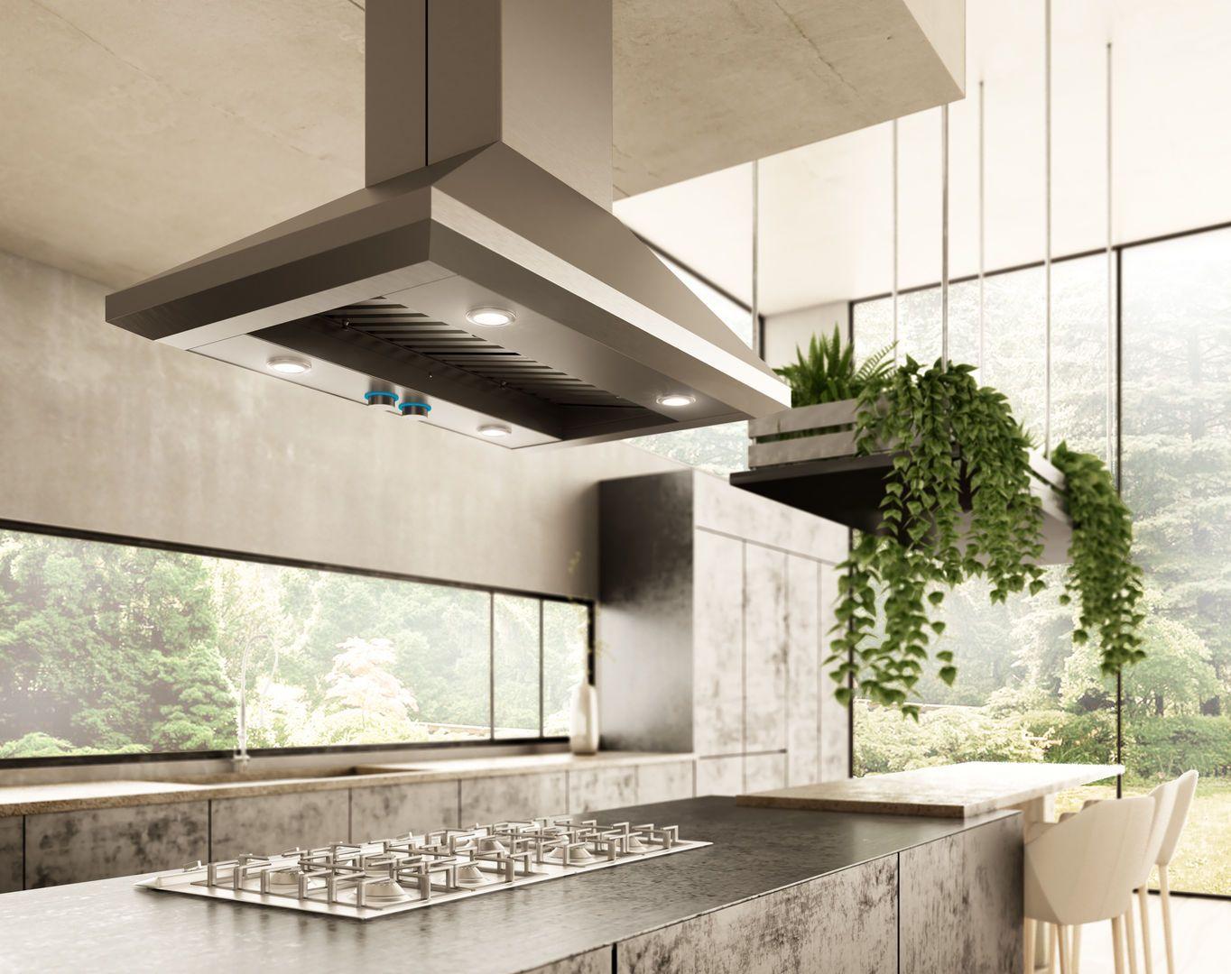 Elica ELI142S2 LEONE IS Island Range Hood 42" wide - 1200CFM