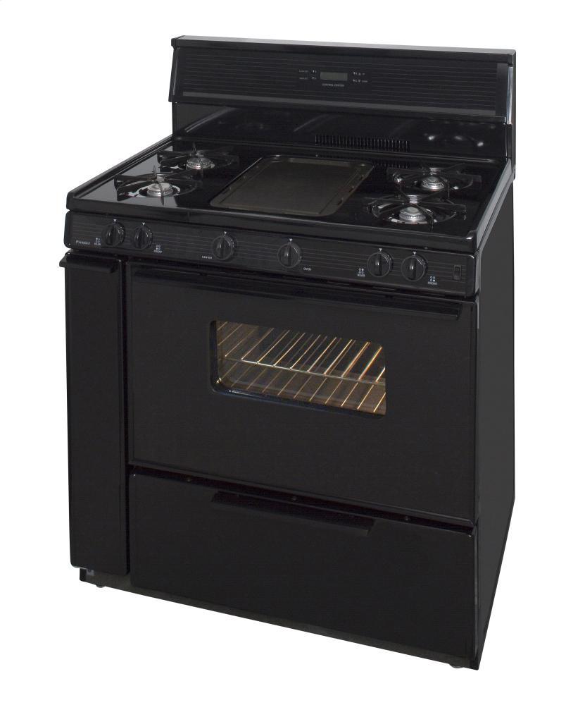 Premier SLK849BP 36 in. Freestanding Gas Range with 5th Burner and Griddle Package in Black