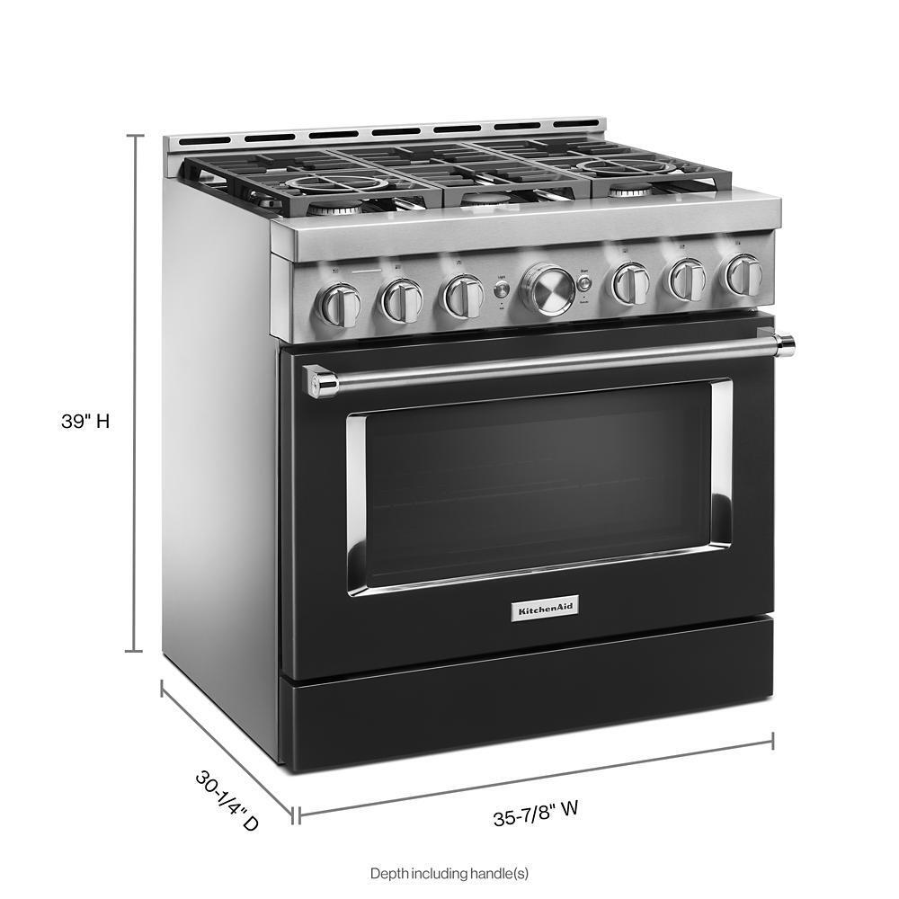 KFGC506JBK KitchenAid® 36'' Smart Commercial-Style Gas Range with 6 Burners