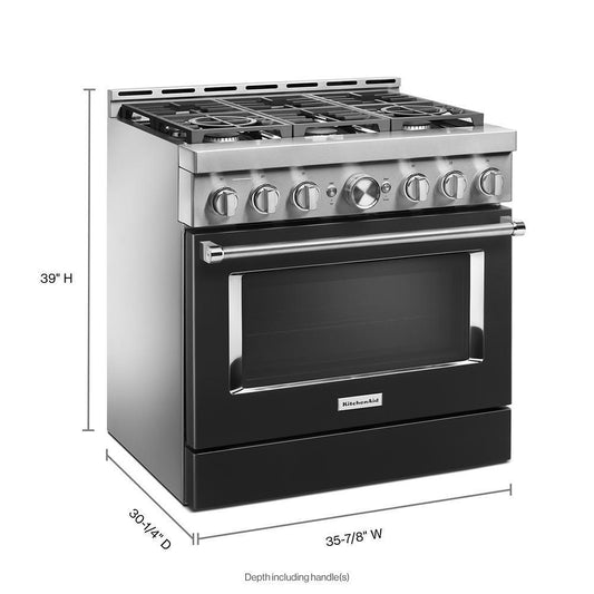 KFGC506JBK KitchenAid® 36'' Smart Commercial-Style Gas Range with 6 Burners