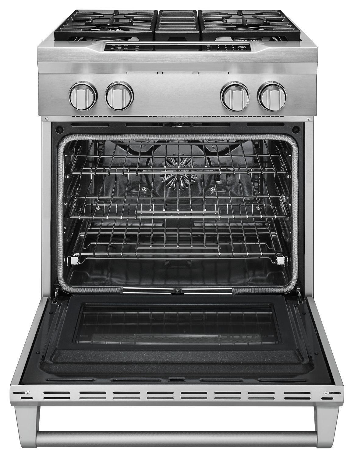 Kitchenaid KDRS407VSS 30'' 4-Burner Dual Fuel Freestanding Range, Commercial-Style Stainless Steel