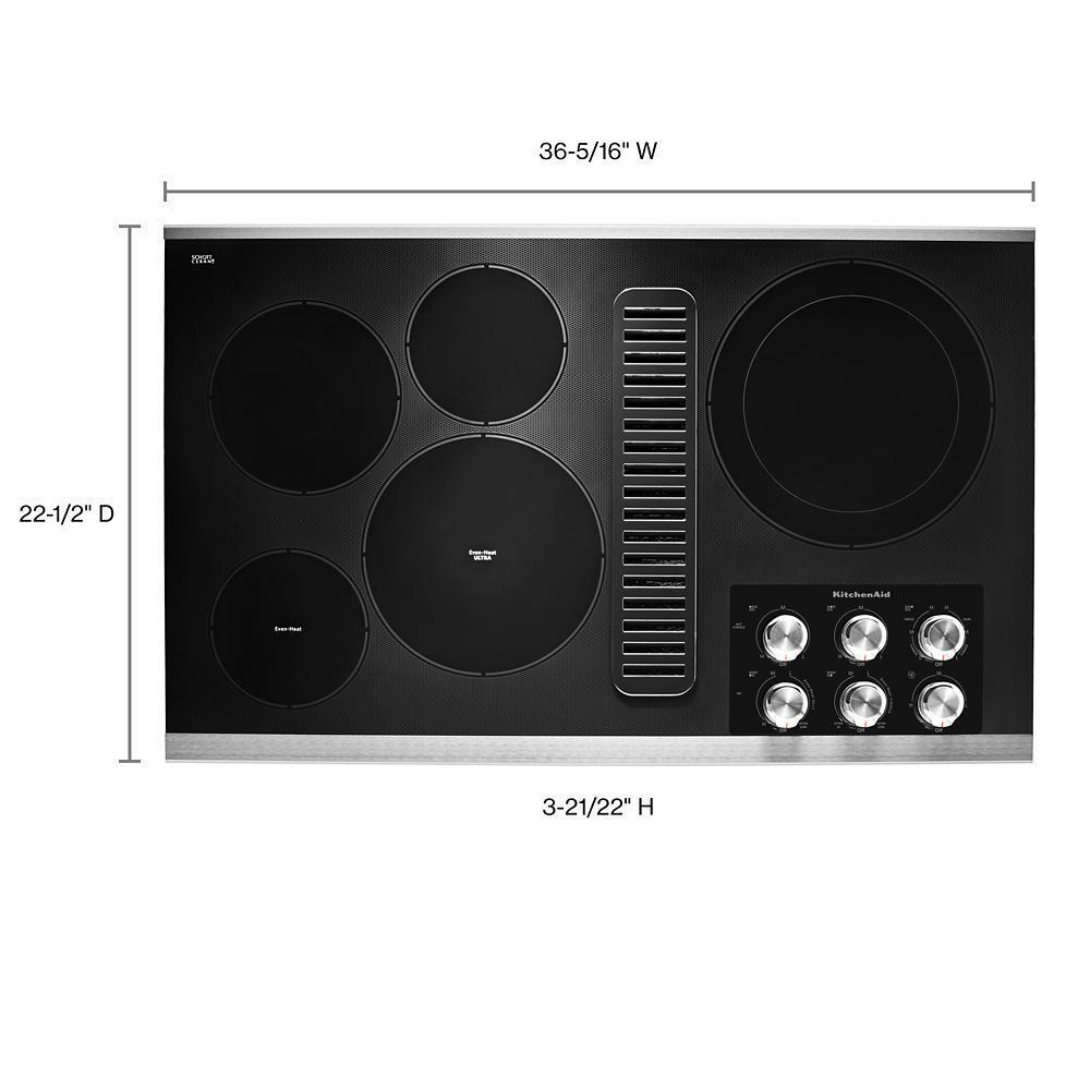 Kitchenaid KCED606GSS 36" Electric Downdraft Cooktop with 5 Elements