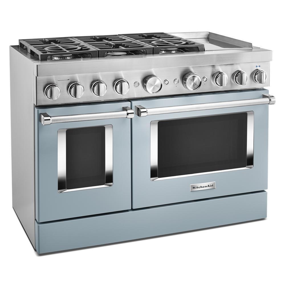KFDC558JMB KitchenAid® 48'' Smart Commercial-Style Dual Fuel Range with Griddle