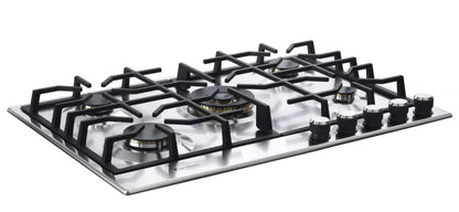 VDGCT530FSS Verona 30" Designer Gas Cooktop-Brass Burners SS