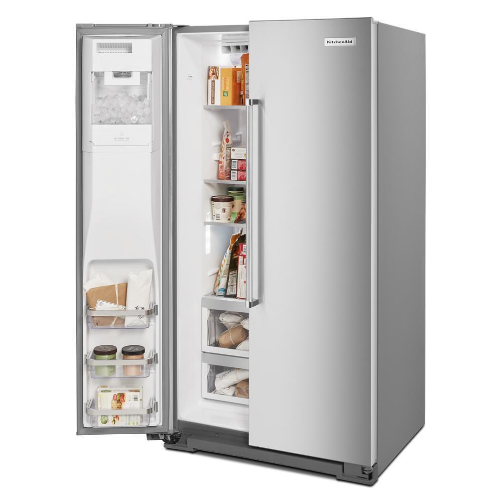 Kitchenaid KRSC700HPS 19.9 cu ft. Counter-Depth Side-by-Side Refrigerator with Exterior Ice and Water and PrintShield™ finish