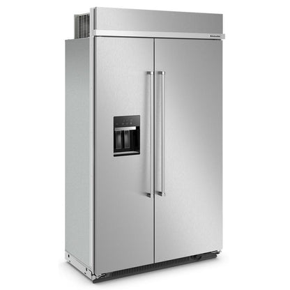 Kitchenaid KBSD708MPS 29.4 Cu. Ft. 48" Built-In Side-by-Side Refrigerator with Ice and Water Dispenser