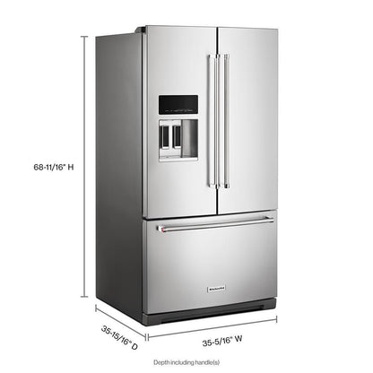 Kitchenaid KRFF577KPS 26.8 Cu. Ft. Standard-Depth French Door Refrigerator with Exterior Ice and Water Dispenser
