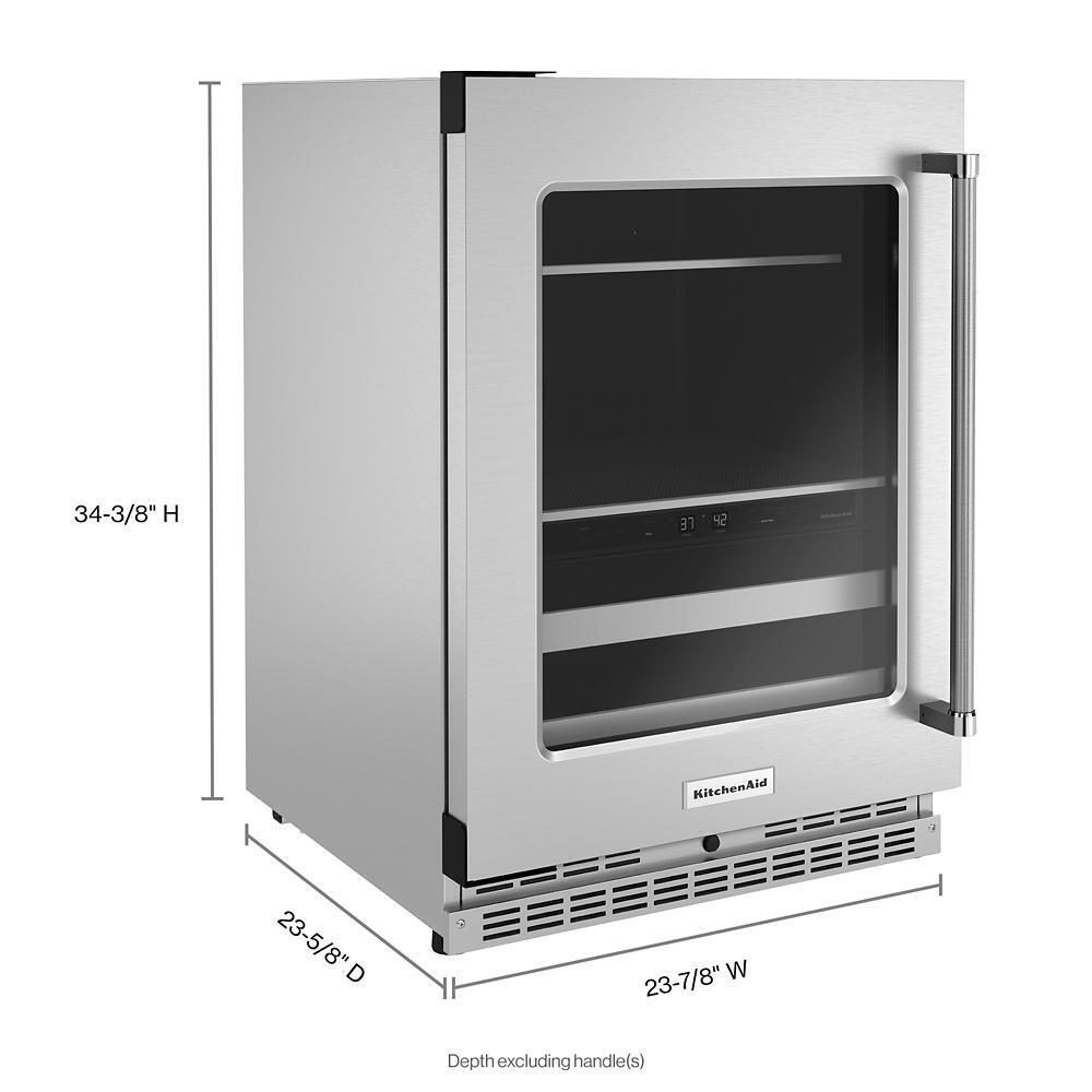 Kitchenaid KUBL314KSS 24" Beverage Center with Glass Door and Metal-Front Racks