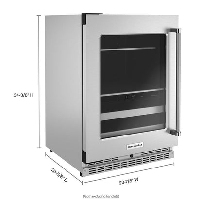 Kitchenaid KUBL314KSS 24" Beverage Center with Glass Door and Metal-Front Racks