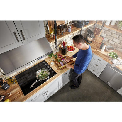 Kitchenaid KCES550HSS 30" Electric Cooktop with 5 Elements and Knob Controls