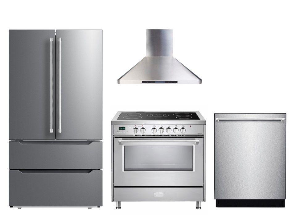 Verona VDFSEE365SS Designer 36" Electric Glass Top Range - Stainless Steel