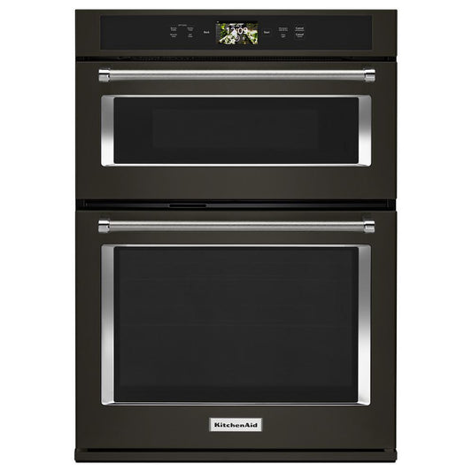 Kitchenaid KOCE900HBS Smart Oven+ 30" Combination Oven with Powered Attachments and PrintShield™ Finish