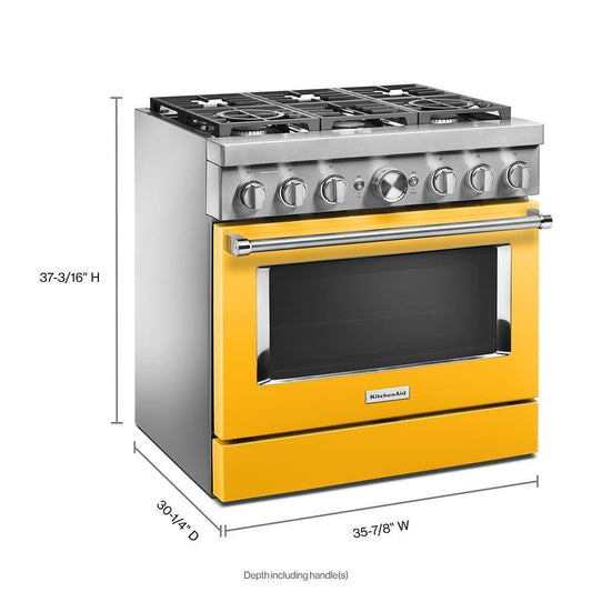 KFDC506JYP KitchenAid® 36'' Smart Commercial-Style Dual Fuel Range with 6 Burners