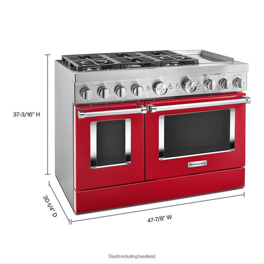 KFDC558JPA KitchenAid® 48'' Smart Commercial-Style Dual Fuel Range with Griddle