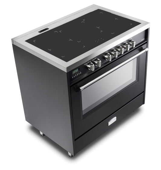Designer 36" Induction Single Oven Range - Matte Black