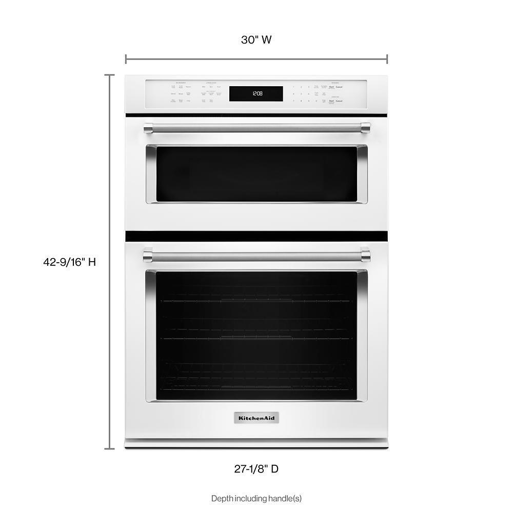 Kitchenaid KOCE500EWH 30" Combination Wall Oven with Even-Heat™ True Convection (Lower Oven)
