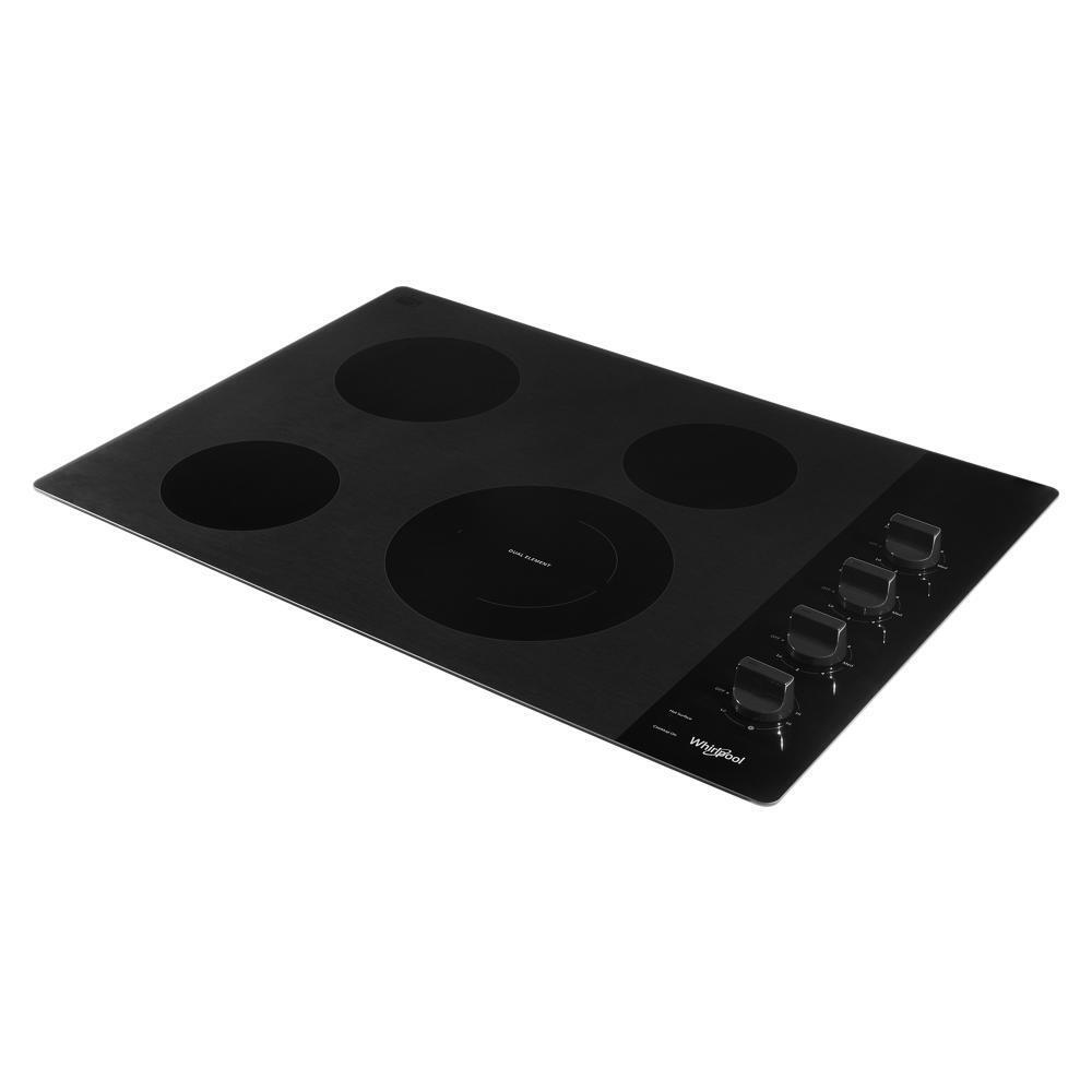 Whirlpool WCE55US0HB 30-inch Electric Ceramic Glass Cooktop with Dual Radiant Element