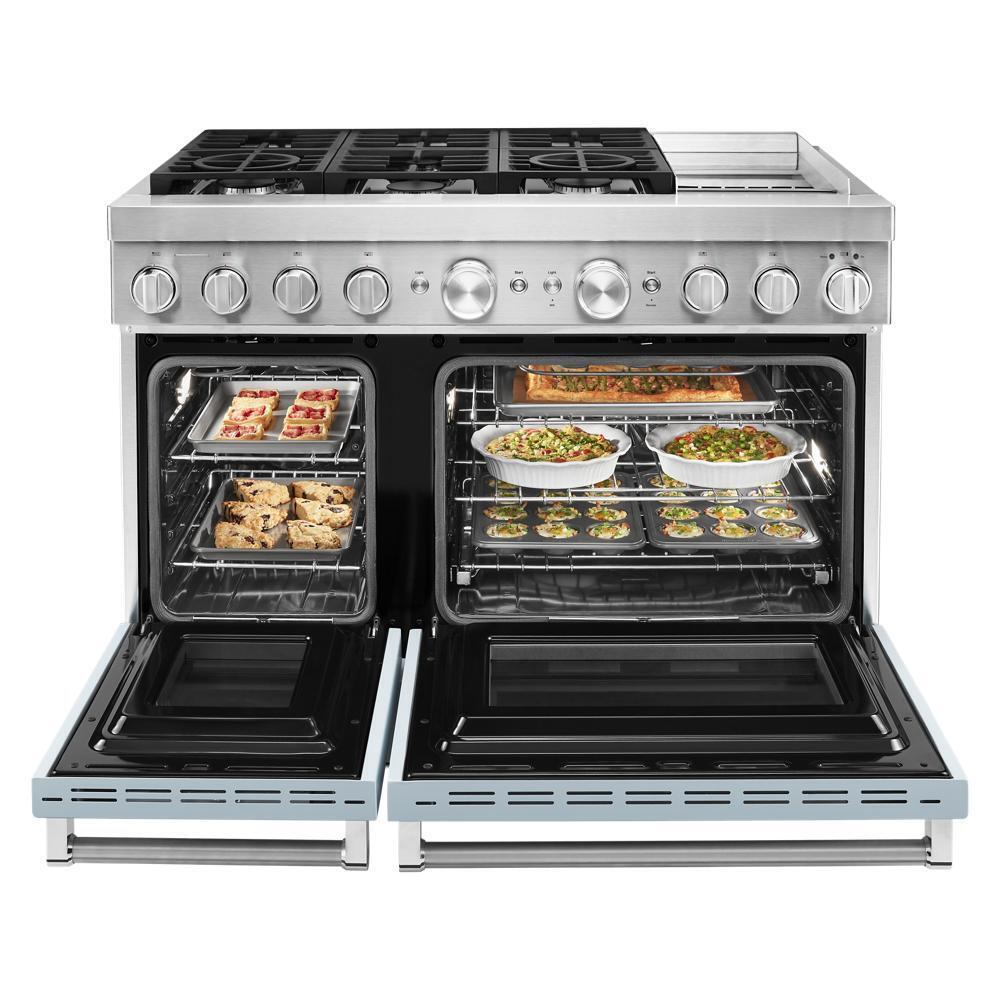 KFDC558JMB KitchenAid® 48'' Smart Commercial-Style Dual Fuel Range with Griddle