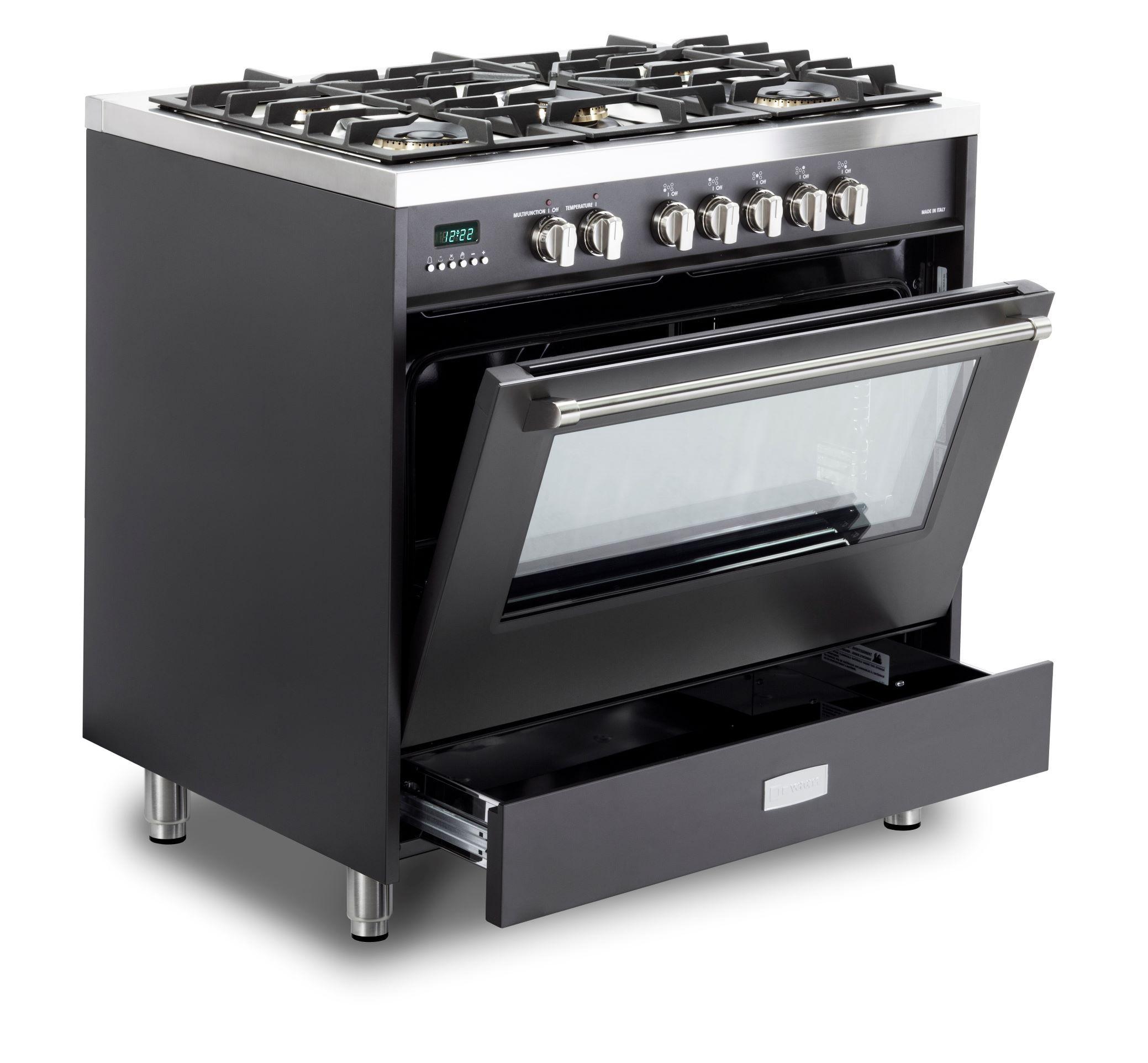 Designer 36" Dual Fuel Single Oven Range - Matte Black